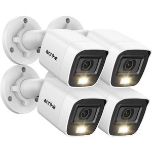 ANNKE 4 Packed 2.0MP 1080P 1920TVL Wired Security Camera Kits, HD TVI Add-on Outdoor CCTV Cameras, Smart Dual Light, IP66 Weatherproof Housing, Home Surveillance Bullet Cam