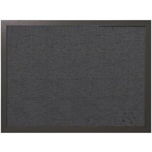 MasterVision Bulletin Board, 18" x 24", Dark Fabric Message Board, Black MDF Frame