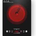 VBGK Single Burner Electric Cooktop,110V 1800W Electric Stove Top with LED Touch Control,Single electric burner 9 Power Levels, 4 hTimer, Safety Lock,Overheat protection