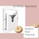Bagel Slicer & Cutter for Large Bagels - Stainless Steel Universal Slicer with Safety Shield & Grip | Perfect for Homemade Bagel Making (White)