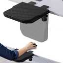 Cabte Arm Rest for Desk, 90Foldable Computer Wrist Rest Shelf with Sponge Padding, Clamp on Arm Support, Ergonomic Sturdy Desk Extender for Office & Home, Durable & Easy to Install (All Black)
