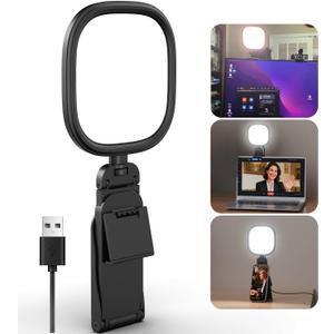 Upgraded Ring Light for Laptop, Monitor, Desk & Phone  Eye-Caring LED Webcam Light with Screen-Safe Clip, Adjustable Monitor Mount, 50 Lighting Modes, Computer Light for Zoom, Streaming, Video Calls