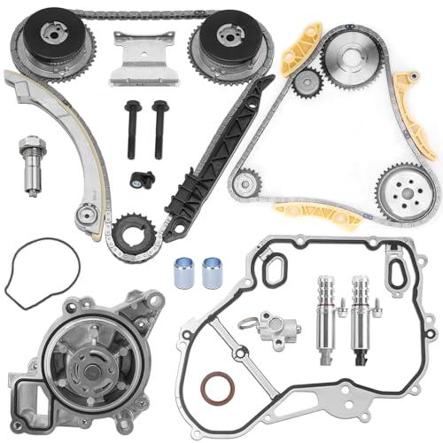 Timing Chain Kit Water Pump VCT Solenoid Actuator Gear Compatible with 2009-2017 Chevy Equinox/Malibu GMC Terrain Buick Regal/Verano 2.2L/2.4L Ecotec, Replace 9-4201S