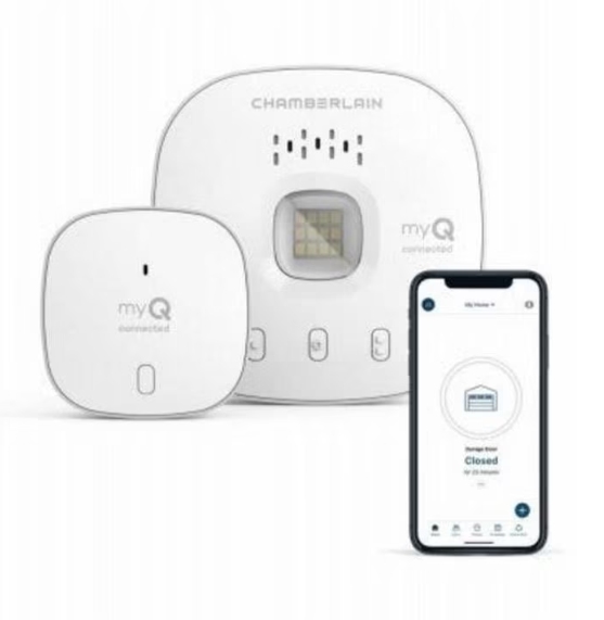 CHAMBERLAIN Smart Garage Control - Wireless Garage Hub and Sensor with Wifi & Bluetooth - Smartphone Controlled, myQ-G0401-ES, White