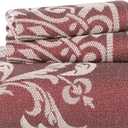 Superior Cotton Blend 2-Piece Bedspread Set, Oversized Bedspread, 1 Matching Pillow Sham, Light Weight Blanket, Jacquard Traditional Medallion Bedding Decor, Adalie Collection, Twin, Berry Red