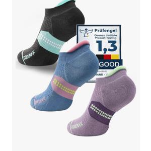 Bamboo Viscose Compression Running Tab No Show Sock Women, Wicking Cushioned AntiBlister Coolmax