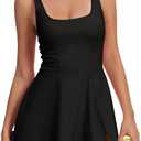 Womens Tennis Dress Built in Shorts Athletic Dress with Pockets for Golf Workout Active (Small, Black)