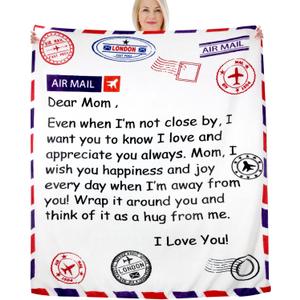 Gifts for Mom, Gifts for Mothers Day, Soft Flannel Throw Blankets Gifts for Mom Mother's Day Anniversary Birthday from Daughter Son, I Love You Mom Blankets 65" x 50"