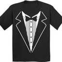P&B Tuxedo White Funny Youth T-Shirt (Small)