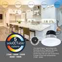 HALO 4 inch LED Recessed Lights with Selectable Color Temperature Dimmable Baffle Can Light Trim 6-Pack for Indoor Outdoor Ceiling Installation LT4069FS1EWHR 6-Pack (5 CCT)