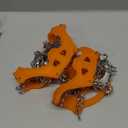 Sportneer Crampons Ice Cleats for Shoes and Boots with 28 Spikes - Traction Slip-on Stretch Footwear for Walking and Shoveling on Ice and Snow (Medium, Orange)