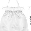 2 x BESPORTBLE Satin Bridal Wedding Money Bag,White Bridal Bridesmaid Wrought Decorative Clutch Bag Showers Pouch Bag for Wedding Party Favors