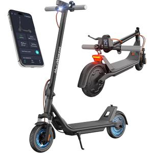 Electric Scooter A1C,Front Suspension Kick Scooter,8.5 Solid Tires,300W Motor,Smart APP Control,15.5MPH, Escooter for Teens Adults UL2272 (Dark Black)