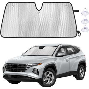 EcoNour Foldable Sun Shade Fit for Hyundai Tucson 2022-2024 2025 2026 | Accordion Windshield Sun Shade, Front Car Window Shades Sun Visor, Blocks UV Rays & Heat, Car Accessories