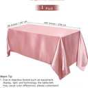 TURSTIN 1 Pack Rose Gold Satin Tablecloth 102 x 58 Inch Overlay Satin Table Cover Rectangle Bright Silk Tablecloth Smooth Fabric Table Decoration for Wedding Banquet Party Events