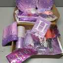 199 Pcs Purple Birthday Party Decorations For Women，Happy Birthday Party Decorations For Girls, 100 Pcs Paper Plates,Napkins and Forks for 20 Guests,Bday Sash and Crown,20 Tableware Sets