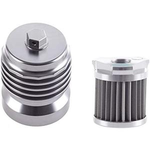 Motorcycle Racing Stainless Steel Reusable Oil Filter with Replacement Cartidge Fitting