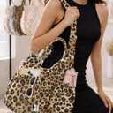 Miss Adola Crossbody Corduroy Tote Bag for Women, Large Tote Bag with Multi-Pockets and Zipper for Travel Work