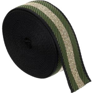 Uxcell 5 Yards Nylon Webbing Strap, 1 3/8-inch(38mm) Striped Webbing Straps Nylon Heavy Duty Webbing Strap Nylon Strap Belt for Backpack Crafts, Dark Green