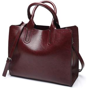 Pahajim Women Leather Handbags and Purses Top Handle Designer Tote Bags Satchel Bags for Women (Wine Red)