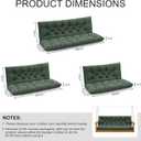 Porch Swing Cushions, Outdoor Swing Replacement Cushions 3 Seater with Backrest, Waterproof Bench Cushion with Ties,for Patio,Porch, Garden,Backyard(Green 47 * 40 in)