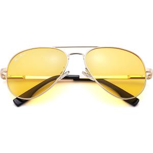 Pro Acme Classic Polarized Aviator Sunglasses 100% UV Protection, 52mm 58mm 63mm (B4 Gold Frame/Yellow Lens)