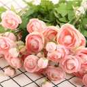 Artificial Silk Flowers Ranunculus Fake Flower,Suitable for Core Decorations,Weddings,Homes,Artistic Decorations,and Props (Pink)