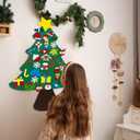 3.2Ft DIY Felt Christmas Tree Set for Kids Toddlers, 38 Hanging Ornaments Felt Christmas Tree Wall Craft Kits for Xmas Party Office Decoration, New Year Door Wall Decorations-2