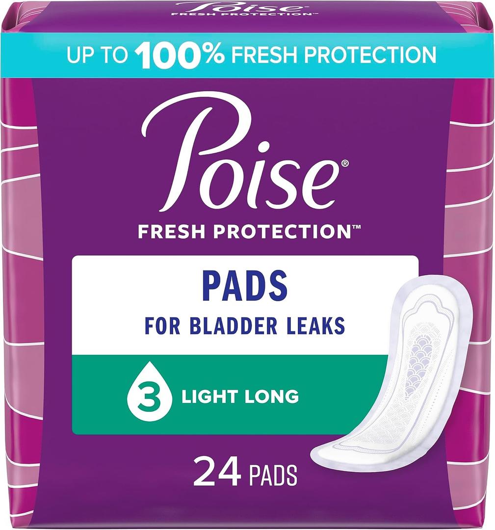 Poise Ultra Thins, Long, Light Absorbency - 24 ct, 4 Pack