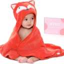 Baby Hooded Towel with Unique Animal Design Ultra Soft Thick Cotton Bath Towel for Newborn (Fox)