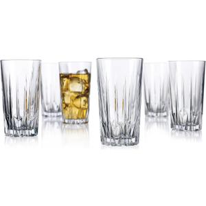 Home to Table Set of 10 Durable Brilliance Drinking Glasses Includes 10 Cooler Glasses(15oz) 10-piece Elegant Glassware Set- Great For Parties, Dinners, & Daily Use