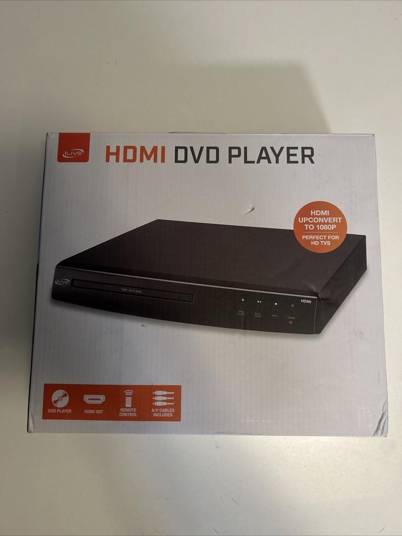iLive HDMIDVD Player  CD Player and MP3 Player, Bluetooth, USB, AUX in, MP3, CD, Music System with Kitchen Timer, Digital Cloc