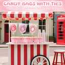 woric 120PCS Cotton Candy Bags with Ties 11.8 x 17.7 Inch Clear Cotton Candy Bags with Print for Carnivals Party Candy Sticks and Cones