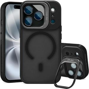 Magnetic for iPhone 17 Pro Max Case(Compatible with MagSafe) Camera Lens Protector & Kickstand, Military Shockproof Slim Phone Cover Anti-Scratch, Anti-Yellowing, Drop Protection Black