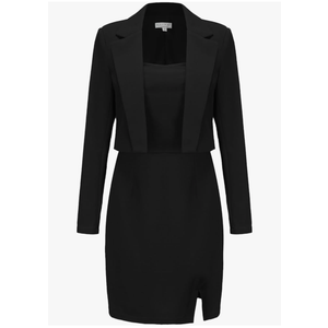 EXLURA Women's Professional Business Lightweight Blazer Dress Suit Sets 2 Piece Work Office Fashion Outfits (XL)