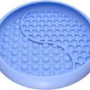 Lick Mat for Dogs, Silicone Slow Feeder Licking Mat with Non-Slip Suction Cups, Freeze-Friendly Lick Bowl for Enrichment Play, Anxiety Relief & Keeps Busy (8.0" x 1.4" Light Blue)