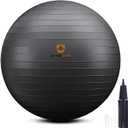 Primasole Exercise Ball for Balance Stability Fitness Workout Yoga Pilates at Home Office & Gym Birthing Ball for Pregnancy, Office Ball Chair (75 cm, Black)
