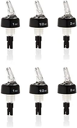 TRUE Measured Pour Spouts for Liquor Bottles Alcohol Pouter Spouts Home bar Liquor Pourers, 0.5oz, 1oz, 2 oz, Set of 4