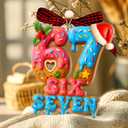 4 x 67 Christmas Ornament - 67 Ornaments for Christmas Tree 2025 - Funny 6 7 for Teens, Kids - Viral Xmas Acrylic Decoration, Teen Girls Trendy Stuff - Meme Funny White Elephant Gifts (Six Seven Ornament Text)