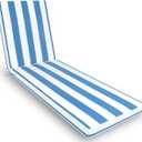Only choice 2 Pieces Set Outdoor Lounge Chair Cushions Patio Chaise Lounge Replacement Cushions Furniture Seat Cushions (Sky Blue White Striped)