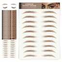20 Sheets Eyebrow Tattoo Waterproof Eyebrow Sticker, 4D Hair Like Natural Fake Tattoo Eyebrows Peel Off Instant Transfers Brows Shaper Eyebrow Makeup Sticker for Women Girls,Natural Brown