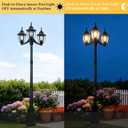 Outdoor Post Light Dusk to Dawn Sensor 3-Head Outdoor Lamp Post with Outlet Gfci, Anti-Rust Aluminum Waterproof Street Lamp Posts Outdoor Lighting for Outside Patio Yard Backyard