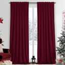 Yakamok Velvet Curtains 84 inches 2 Panels - Luxury Room Darkening Wine Red Curtains for Bedroom Living Room Thermal Insulated Super Soft Window Drapes Rod Pocket, Wine Red, W52 x L84 inches
