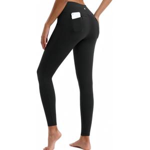 Fleece Lined Leggings Women Snow Pants Water-Resistant Insulated Winter Leggings Warm with Pockets Thermal Ski Size S