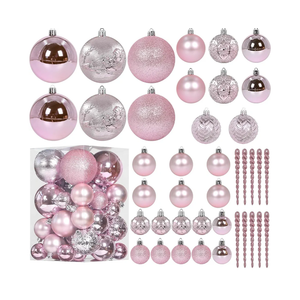 Christmas Ball Ornaments for Christmas Decorations - 41 Pieces Xmas Tree Pink Shatterproof Ball Ornaments with Hanging Loop for Holiday and Party Decoration