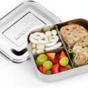 LunchBots Medium Uno Stainless Steel Sandwich Container - Open Design for Wraps - Salads or a Small Meal - Eco-Friendly - Dishwasher Safe and BPA-Free - Stainless Steel