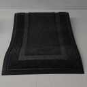 OLANLY Front Door Mat Indoor Outdoor Entrance, Waterproof All-Season, All-Weather Doormat, Sturdy Natural Rubber, Fade Resistant, Low Profile, Easy Clean Patio Porch Entryway Mat, 29.5x17, Black
