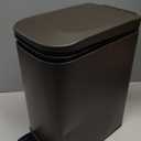 Cesun Small Bathroom Trash Can with Lid Soft Close, Step Pedal, 6 Liter / 1.6 Gallon Stainless Steel Garbage Can with Removable Inner Bucket, Anti-Fingerprint Finish (Brown)