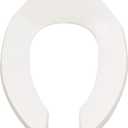 American Standard 5901100.020 Commercial Elongated Open Front Toilet Seat with Stainless Steel Hinge, 1.00 in Wide x 14.38 in Tall x 18.56 in Deep, White