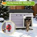 Outdoor Cat House with Insulated Liner Feral Cat Shelter for Winter